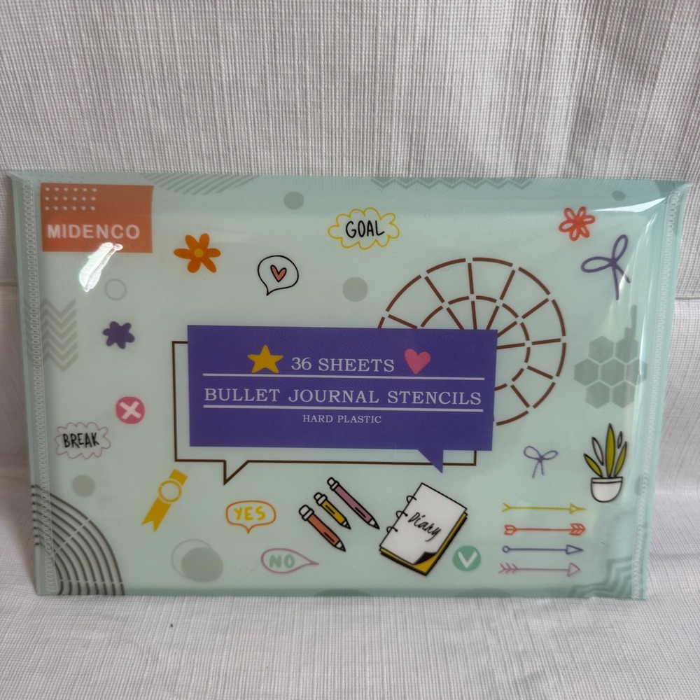 Midenco 36 Sheets Bullet Journal Stencils Hard Plastic Planner Templates